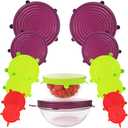 Webake Silicone Stretch Lids 12 Pack Reusable Expandable Lids (2.6" to 8.3") Fit Various Sizes of Container Tops, Bowls, Cups, Cans (Durable, Flexible) (Multicolor)