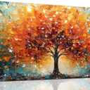 Zoyotago Large Canvas Wall Art Orange Yellow Tree Picture Modern Canvas Prints Ready to Hang for Bedroom Living Room Size 20x40, 20"L x 40"W, orange yellow tree
