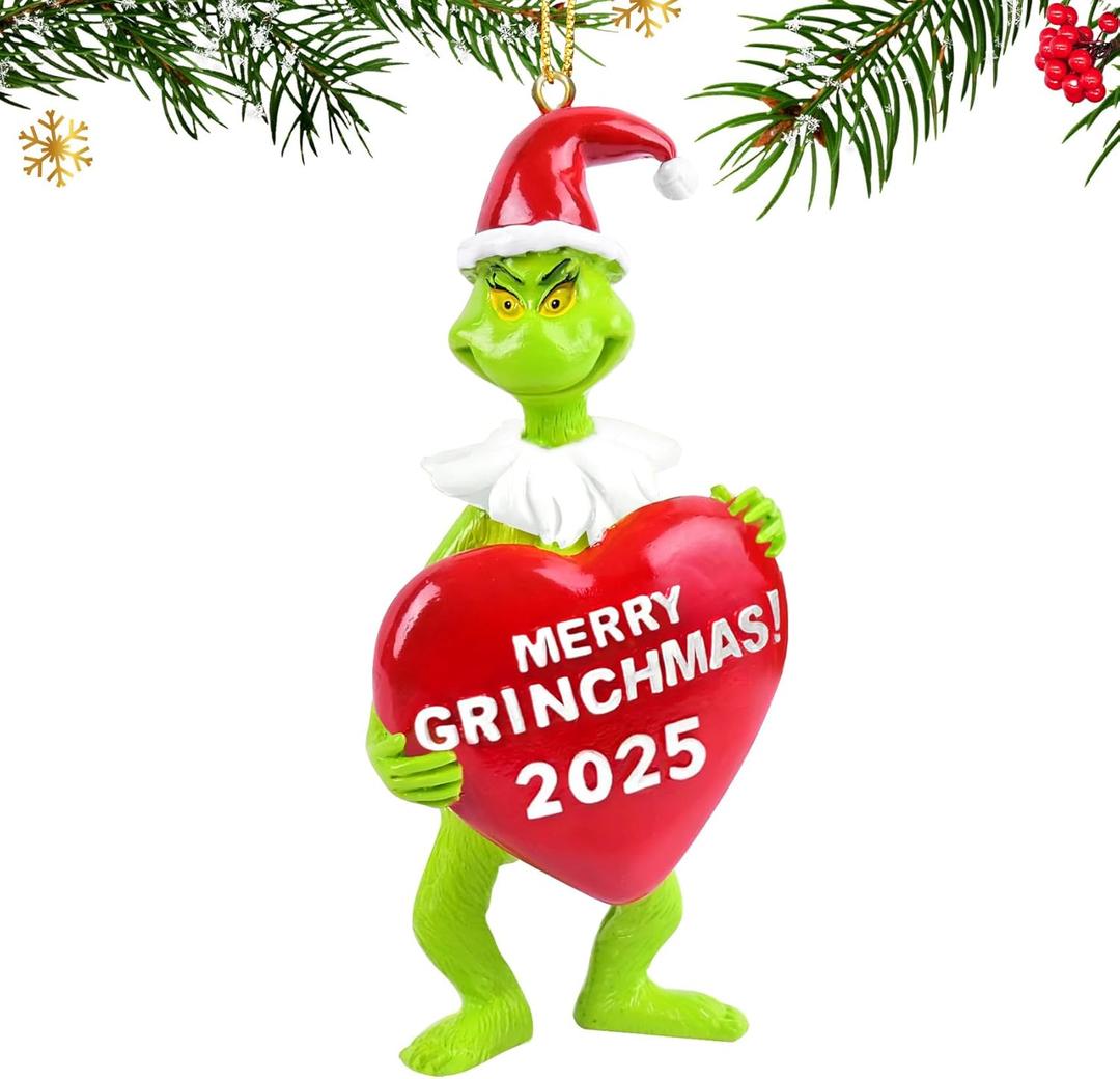 2025 Christmas Ornaments, 3D Christmas Hanging Ornament, Funny Christmas Tree Decorations, Hanging Accessories Outdoor Indoor Decor, Gift for Friends Families Neighbors (Green)