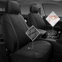 Skechers Seat Covers Contour Foam Cozy Fit,Leather Car Seat Covers, Car Seat Covers Front Seats Airbag Compatible, Universal Automotive Comfort for Most Cars, Vans, Trucks, SUV,Black