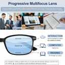 EASY READ TR90 Progressive Multifocal Reading Glasses for Men,Rectangular Blue Light Blocking Readers with Spring Hinge(Magnification 1.50,Black)