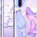 Hekodonk for Galaxy Note 10 Case,Three Layer Heavy Duty Shockproof Protection Hard Plastic+Soft Silicone Full Body Drop Protective Case for Samsung Galaxy Note 10,Purple Marble