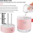 Portable Mini Cool Mist Humidifier, 500ml USB Personal Desktop Humidifier for Baby Bedroom, Travel, Office, Home - Auto Shut-Off, 2 Mist Modes, Super Quiet (Pink)