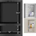 Ready Tile Double Shelf Shower Niche 25" x 17" x 4" Dimensions - Toiletry and Bathroom Niche Storage- Simple Installation with Texture Surface Shower Cubby Double Shelves
