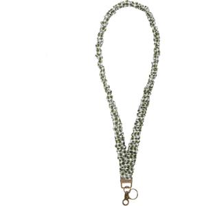 Cute Scrunchie Lanyard for Women,Aesthetic Elastic Lanyard for ID Card Holder and Wallet Strap, Trendy and Durable Neck Lanyard for Teachers, Nurses(Green Lattice)