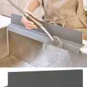23 inches 100% Premium Silicone Kitchen Sink Splash Guard - Non Slip Strong Suction, Durable, and Easy-to-Clean Splash Protector for Mess-Free Cooking and Dishwashing (Deep Gray)