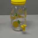 Umigy 1 Gallon Lemon Plastic Drink Dispenser with 100 Pcs 16 oz Disposable Plastic Cups with Lids and Straws Beverage Water Dispenser with Spigot for Party Juice Ice Tea Beer(Lemon,Yellow)