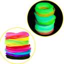 6Pack DFYOUHOME 80s Party Bracelets Rainbow 10 Colors Silicone Jelly Glow Wristbands Luminous Hair Ties for Christmas Party Favors, Adults, Women, Girls Gifts (30PCS)