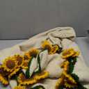 Crochet Flower Bouquet Blanket (59" Finished Blanket) Handmade Soft and Lightweight Sunflower Bouquet Knitted Throw Blankets Gifts for Birthday Christmas