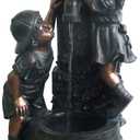 Go Yard Boy and Girl Water Outdoor Fountain