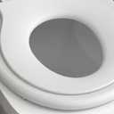 17" White Round Toilet Seat for Adult and Child, Built-In Potty Training Seat with Soft Quiet Close Non-Slip Design, Magnetic Kids Seat and Cover for Round/Oval Toilets, Easy to Install and Clean