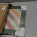 12x12 Picture Frame with Mat for 10x10, Wavy Edge Wooden Real Glass Photo Frame for Wall Hanging, Green, 1 Pack