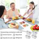 2 x DADAB 20 Sets Reusable Snack Containers with Lids  2-Compartment Portion Control Containers for Snacks, Condiments, Dips, and Sauces  Leak-Proof, Ideal for Road Trips, Lunchboxes, and Travel