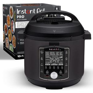 Instant Pot Pro (8 QT) 10-in-1 Pressure Cooker, Slow Cooker, Rice/Grain Cooker, Steamer, Saut, Sous Vide, Yogurt Maker, Sterilizer, and Warmer, Includes App With Over 800 Recipes, Black