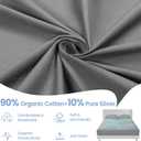 Grounding Sheets Gray Queen Size - 90% Organic Cotton + 10% Pure Silver Fitted Bed Sheet for Earthing - 400 Thread Count Deep Pocket Grounded Bedsheets - Improved Sleep Down to Earth Ground Bedding