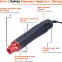 Heat Gun for Soldering with Adjustable Temperature Control Lightweight Ergonomic SolderStick Heat Tool, IP67 Waterproof, Fast Heating for Heat Shrink Tubing, Electrical Repairs & DIY Use