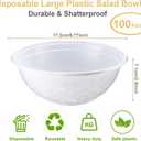 Newtay 100 Pack 32oz White Disposable Plastic Bowls Plastic Salad Bowls Large Stackable Serving Soup Dinnerware for Birthdays, Weddings, Parties, Festivals, 950 ml/32Oz