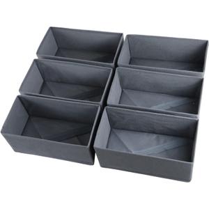 KIKILIE 6 Pack Foldable Clothing Organizers, Multi-purpose Drawer Dividers for Shirts, Bra, Socks and Panties (DD5250)