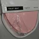 Pink Elongated Toilet Seat Natural Wood Toilet Seat with Zinc Alloy Hinges, Easy to Install also Easy to Clean, Scratch Resistant Toilet Seat by Angol Shiold (Elongated, Pink)