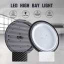 150W LED High Bay Lights with US Plug, 21000LM High Bay LED Shop Light, 5000K Daylight, IP65 Waterproof, UFO Commercial Warehouse Workshop Factory Barn Garage Lighting 4 Pack