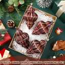 Soulchen Brown 8 Pcs 5.1 Inch Shatterproof Finial Christmas Ornaments Rustic Finial Vintage Ornaments Xmas Hanging Decor Christmas Tree Decorations for Holiday Farmhouse Home Decoration