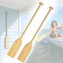 2 Pcs Wooden Oars,48'' Wooden Paddle Lightweight and Ergonomic Canoe Paddles,Solid Pine Boat Paddle for Water Sports,Kayaking,Rowing, Family DIY Decoration,Outdoor Enthusiasts