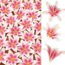 SNAIL GARDEN 24PCS 5.5" Large Fake Lilies Flower Heads with Realistic Stamens,24PCS Pink Artificial Flower Heads, Bulk Silk Flowers for Crafts, Cake Decorating, Wedding Party Wreath, Home Decor