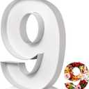 Mifoci 13.7" 2026 Cardboard Number for Charcuterie Graduation Photo Booth Props Birthday Party Anniversary Fillable Paper Mache Cupcake Chocolate Candy(Number 9,White)