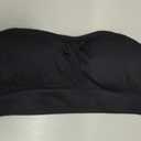 Lusait Strapless Bras for Women Non-Slip Seamless Padded Bandeau Bra Wireless Convertible Tube Top Bralette (Black, S)