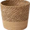 Jute Rope Plant Basket Indoor Modern Woven Flower Pot Basket Seagrass Storage Organizer Planter Rustic Decorative Plant Containers Cover Laundry Bin for Porch Living Room Entryway (6.1×6.1×4.33Inch)
