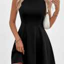 PRETTYGARDEN Cocktail Dresses for Women Summer 2026 Elegant Classy Spring A Line Sleeveless Mini Short Party Dress Pockets (Black,Medium)