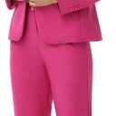 Womens Suits 2 Piece Set Business Fuchsia Pants Suit for Women Dressy Work Professional Slim Fit, Size 16