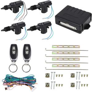 X AUTOHAUX 4 Doors Central Lock Locking System Car Keyless Entry Kit with Actuator - Only for 12V Vehicles Central Lock with 2 Remote Control Key