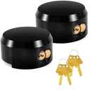 2 Pack Puck Lock for Trailers Keyed Alike, 6061 Solid Aluminum Trailer Door Locks Hockey Puck Locks, Reinforced Hidden Shackle Padlocks for Trailers Trucks Vans Shed Gates