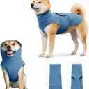 Dog Anxiety Calming Vest Adjustable Turtleneck Thunder Shirt Jacket for Fireworks, Separation, Vet Visits, Pet Hoodie for Medium Dogs (Blue) M