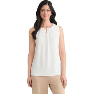 Kasper Women's Shimmer Knit Pleat Neck Top, X