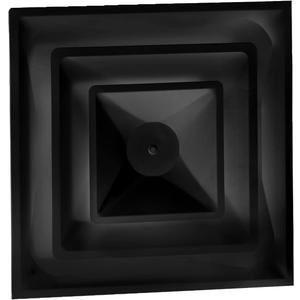 Drop Ceiling HVAC Supply Grille - for T-Bar Lay-in - 2 Coned - 24" x 24" - for 6" Vent Connection - Black