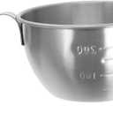 ULTECHNOVO Stainless Steel Mixing Bowl with Handle Small Batter Mixing Bowl with Measurement Marks 5.70 X 3.77 X 2.16 in Measuring Cup for Baking Egg Beating Sauces Meal Prep Kitchen Supplies, 14.50X9.60X5.50CM