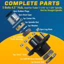1 Set Trailer Hub Kits 5 on 4.5 for 3500 lbs 1-1/16'' to 1-3/8'' Tapered Axle, Idler Hub with Extra Dust Caps & Rubber Plugs, 5x4.5 Trailer Replacement Hub 5 Lug Bolt Trailer Wheel Hub Kit