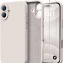 for iPhone 16 Case with 2 Screen Protectors - Compatible with Magsafe - Upgraded Camera Protection - Liquid Silicone Protective Phone Case for Men, Women,Girls - Rock Grey