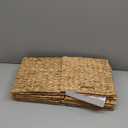 12 x 12 x 12in Water Hyacinth Storage Baskets, Wicker Storage Baskets for Shelves, Foldable Square Bins for IKEA Kallax Set of 3, Large Cubby Rattan Basket, Wicker Basket for Organizing