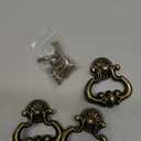3 Pack 2 Inch Vintage Cabinet Pulls, Antique Brass, Zinc Alloy and Bronze, Ambidextrous, 2 Inches x 2 Inches