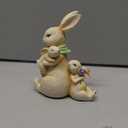 Newman House Studio Easter Decorations Family Bunny Figurines Spring-Decor - Resin Sitting Bunny Mom with Kids Tabletop Decorations for Home Farmhouse 3.5 * 1.5 * 4.5 inch
