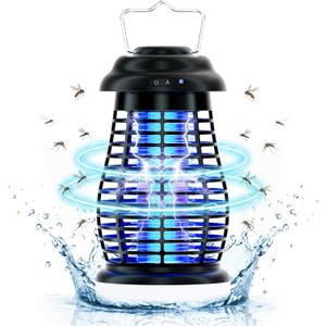 Cordless Bug Zapper Outdoor, 4200V Electric Mosquito Zapper, Fly Trap, Rechargeable Portable Fly Zapper, Waterproof Mosquito Trap Insect Killer Indoor Outdoor for Camping, Garden, Backyard, Home