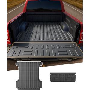 Truck Bed Mat for Ford F150 (2015-2025, 5.5FT) & F-150 Lightning (2022-2025), Heavy Duty Truck Bed Mat, All Weather TPE Bed Liner, Waterproof & Non-Slip, Truck Accessories, 2018 2019 Ford F150 Stuff