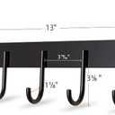 Over The Door Towel Rack,Over The Door Hooks,Heavy Duty Aluminum Over The Door Hanger for Hanging Coat, Bag, Robe,Clothes,Towels,Hat - 5 Hooks, Brush Finish (Matte Black 1Pcs)
