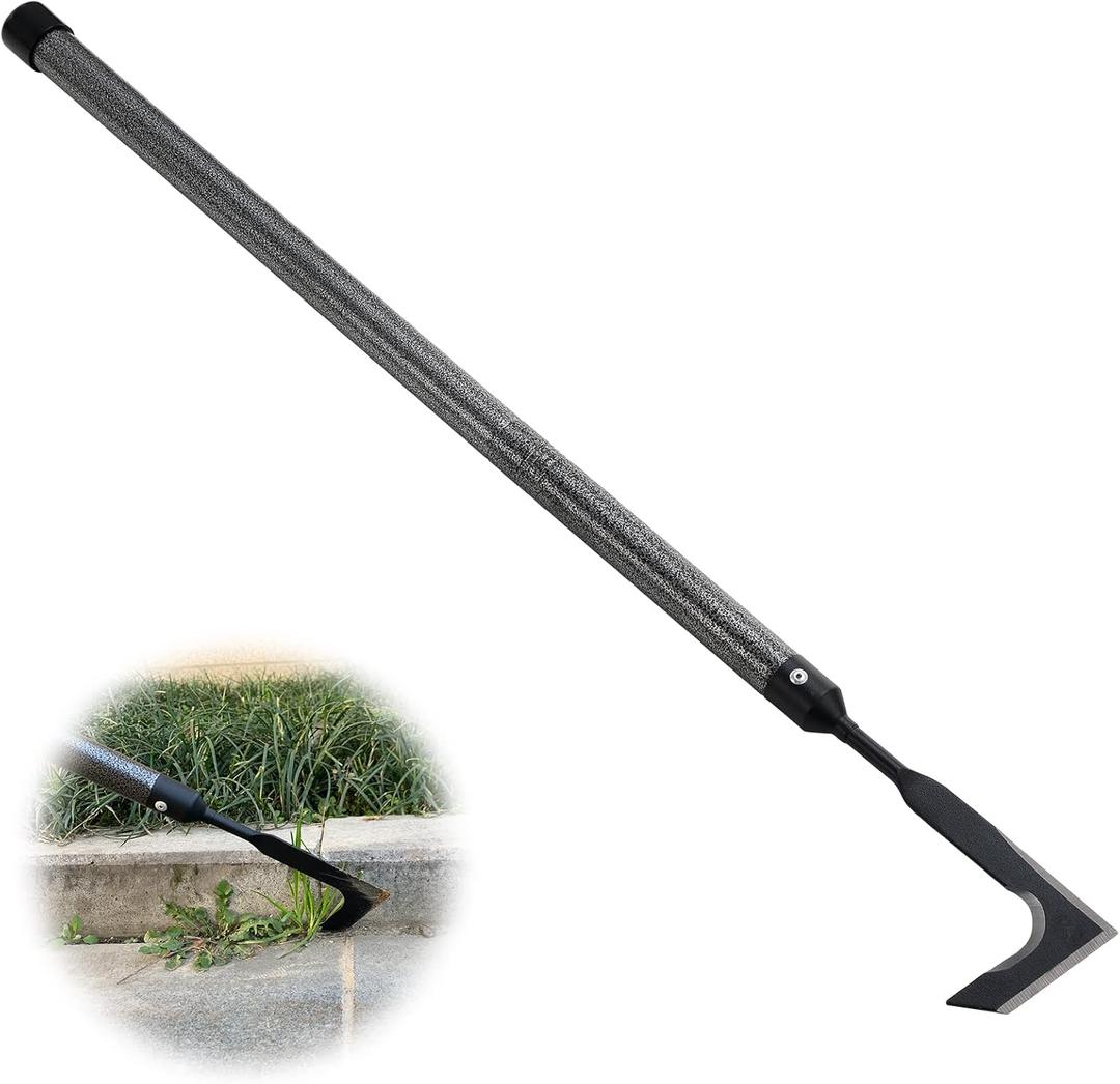 Lilyvane Crack Weeder, 29" Long Manual Crevice Weeding Tool Weed Puller for Sidewalk Paver Deck Boards, Crack Weeder Crevice Weeding Tool Metal Handle