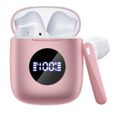 Bluetooth Headphones V5.3 Wireless Earbuds Ear buds w/ 50Hrs Battery Life Deep Bass Earphones w/ Wireless Charging Case & LED Power Display Waterproof Microphone Headset TV Tablet Phone Pink