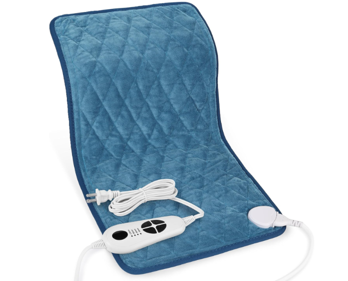 Deepsoon Heating Pad,Electric Heating Pads for Back,Neck,Abdomen,Moist Heating Pad for Shoulder,Knee,Arms,Legs,Dry/Moist Heat & Auto Shut Off,Christmas Gifts for Men and Women,Blue,24x12 Inch