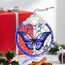 Christmas Ornaments: Stained Glass Ornament, Christmas Tree Ornament, Hanging Ornaments for Home Decor & Xmas Tree Decorations  Exquisite Holiday Decor, Gifts & Holiday Present - Butterfly